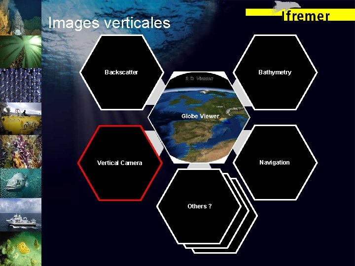 Images verticales Backscatter Bathymetry Vertical Camera Navigation Others ? 