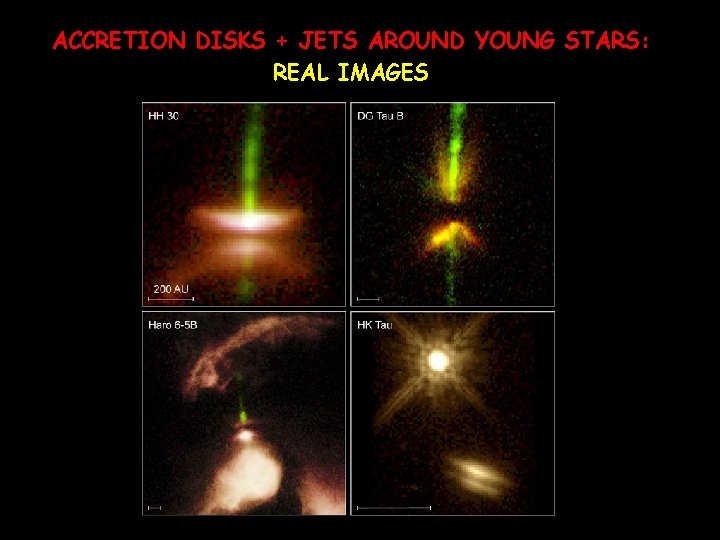 ACCRETION DISKS + JETS AROUND YOUNG STARS: REAL IMAGES 