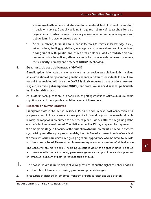 Human Genetics Testing and Research encouraged with various stakeholders to understand, build trust and