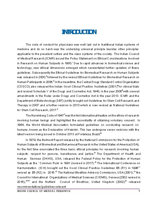 INTRODUCTION The code of conduct for physicians was well laid out in traditional Indian