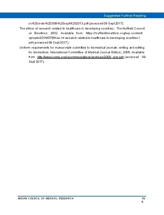 Suggested Further Reading sc%20 order%2030 th%20 sept%202013. pdf (accessed 09 Sept 2017). The ethics
