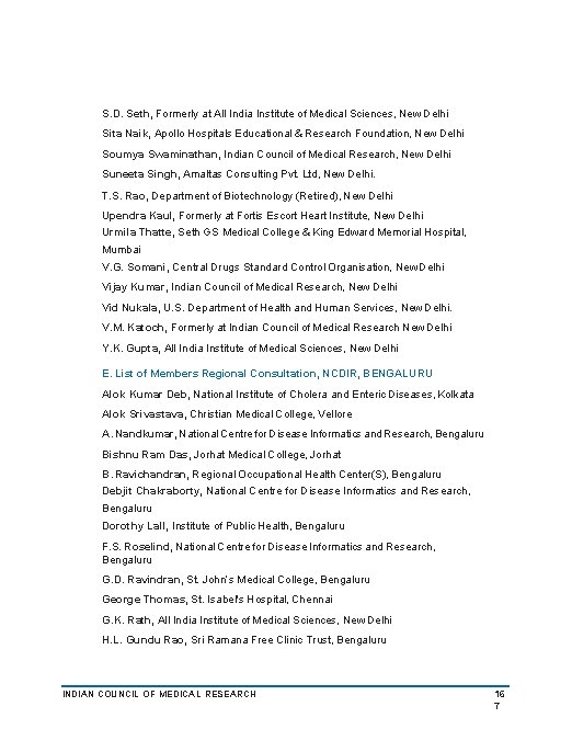 S. D. Seth, Formerly at All India Institute of Medical Sciences, New Delhi Sita