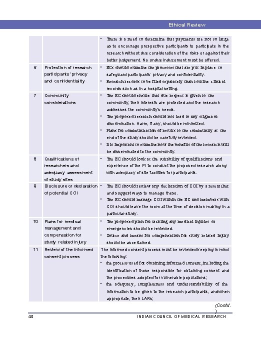 Ethical Review Procedures • There is a need to determine that payments are not