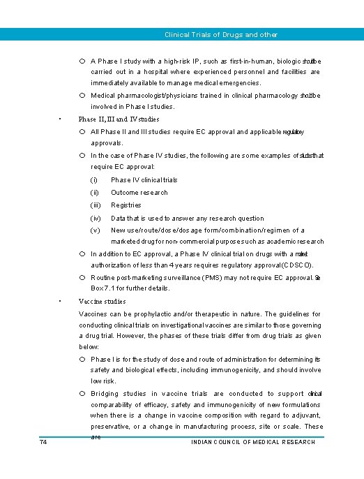 Clinical Trials of Drugs and other Interventions A Phase I study with a high-risk