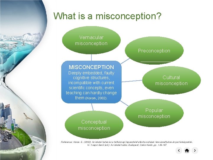 What is a misconception? Vernacular misconception Preconception MISCONCEPTION Deeply embedded, faulty cognitive structures, incompatible