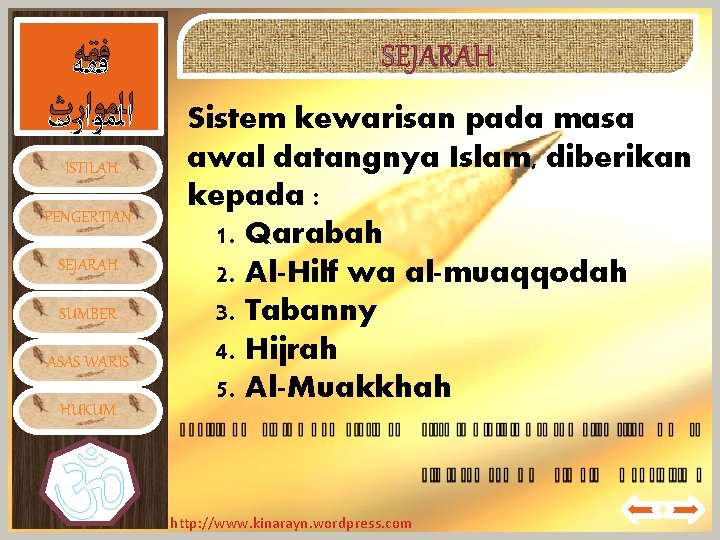  ﻓﻘﻪ ﺍﻟﻤﻮﺍﺭﺙ ISTILAH PENGERTIAN SEJARAH SUMBER ASAS WARIS HUKUM Sistem kewarisan pada masa