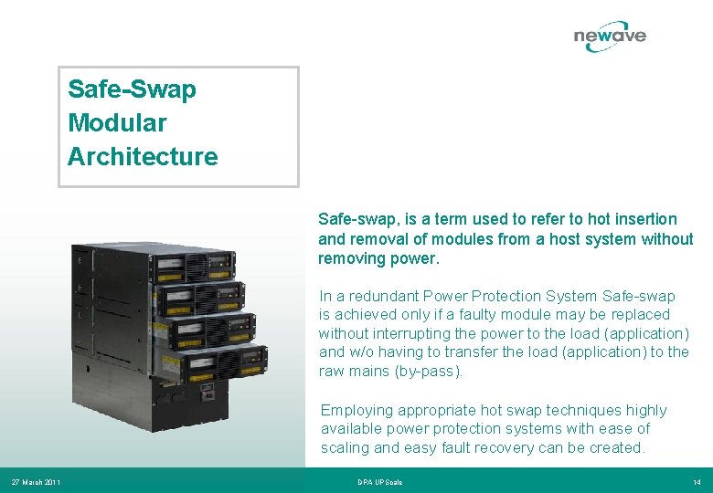 Safe-Swap Modular Architecture Safe-swap, is a term used to refer to hot insertion and