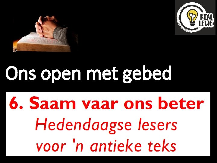 Ons open met gebed 