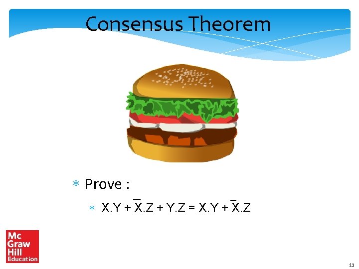 Consensus Theorem Prove : X. Y + X. Z + Y. Z = X.
