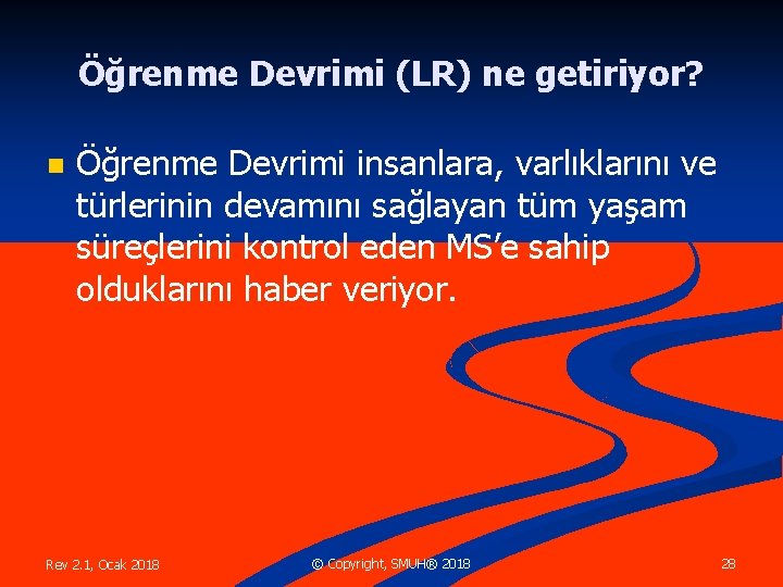 Öğrenme Devrimi (LR) ne getiriyor? n Öğrenme Devrimi insanlara, varlıklarını ve türlerinin devamını sağlayan