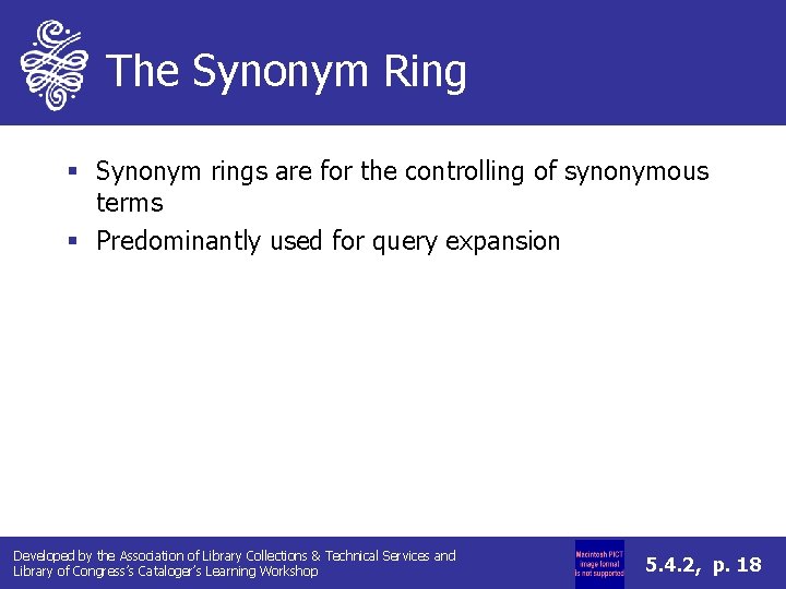 The Synonym Ring § Synonym rings are for the controlling of synonymous terms §