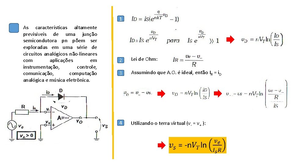 1 As características altamente previsíveis de uma junção semicondutora pn põem ser exploradas em