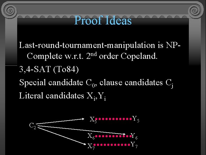 Proof Ideas Last-round-tournament-manipulation is NPComplete w. r. t. 2 nd order Copeland. 3, 4