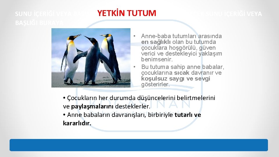 SUNU İÇERİĞİ VEYA BAŞLIĞI YETKİN BAŞLIĞI BURAYA TUTUMAYA GİRİLECEK SUNU İÇERİĞİ VEYA • Anne-baba