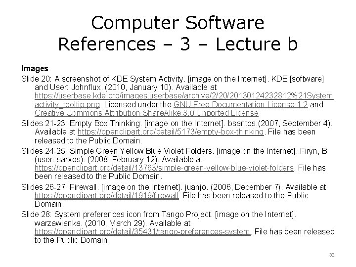 Computer Software References – 3 – Lecture b Images Slide 20: A screenshot of