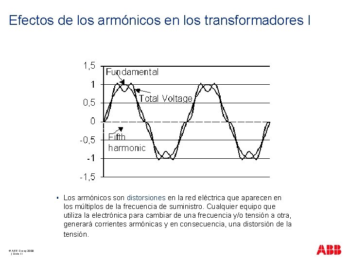 Efectos de los armónicos en los transformadores I § © ABB Group 2009 |