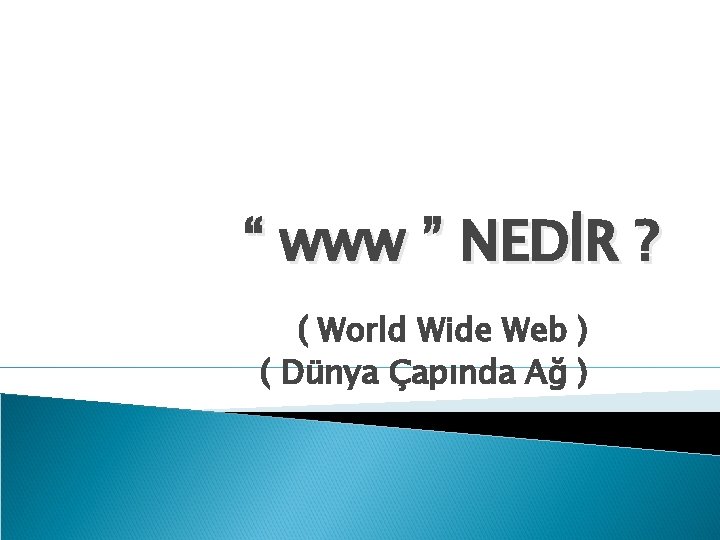 “ www ” NEDİR ? ( World Wide Web ) ( Dünya Çapında Ağ