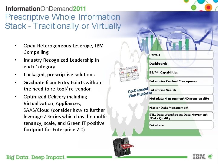 Prescriptive Whole Information Stack - Traditionally or Virtually • • • 8 Open Heterogeneous