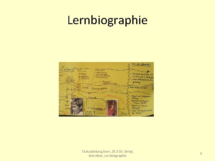 Lernbiographie TA Ausbildung Bern, 25. 3. 09, Skript, Antreiber, Lernbiographie 8 