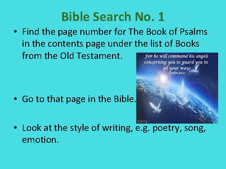 Bible Search No. 1 • Find the page number for The Book of Psalms