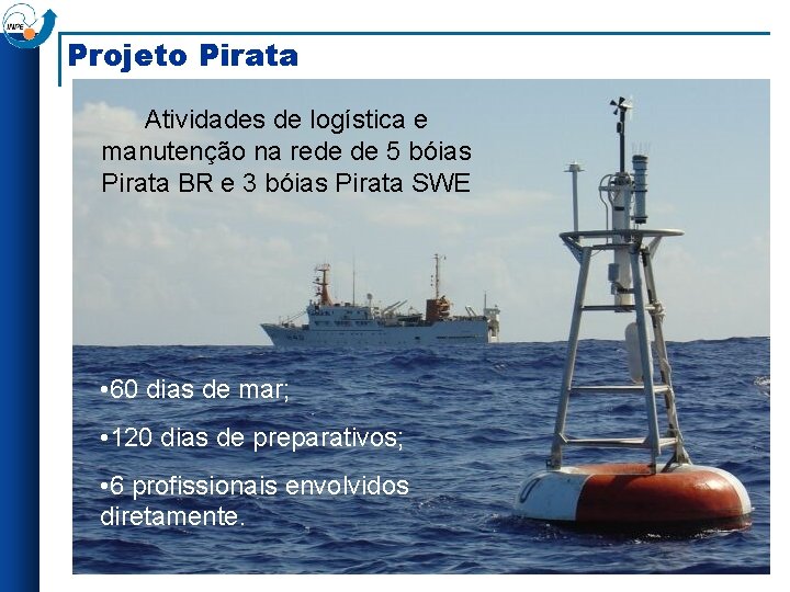 Projeto Pirata Atividades de logística e manutenção na rede de 5 bóias Pirata BR