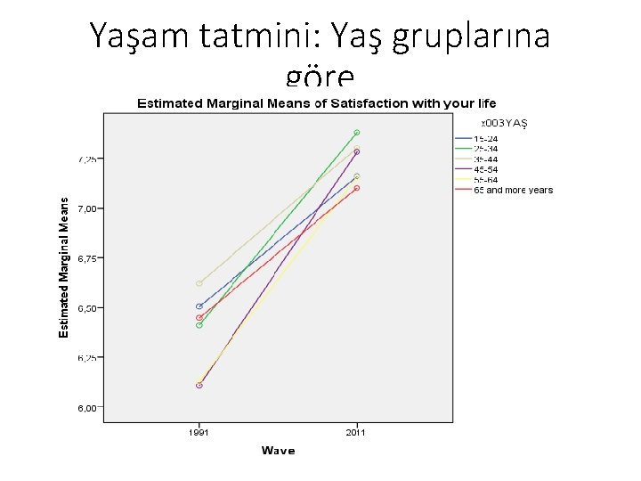 Yaşam tatmini: Yaş gruplarına göre 