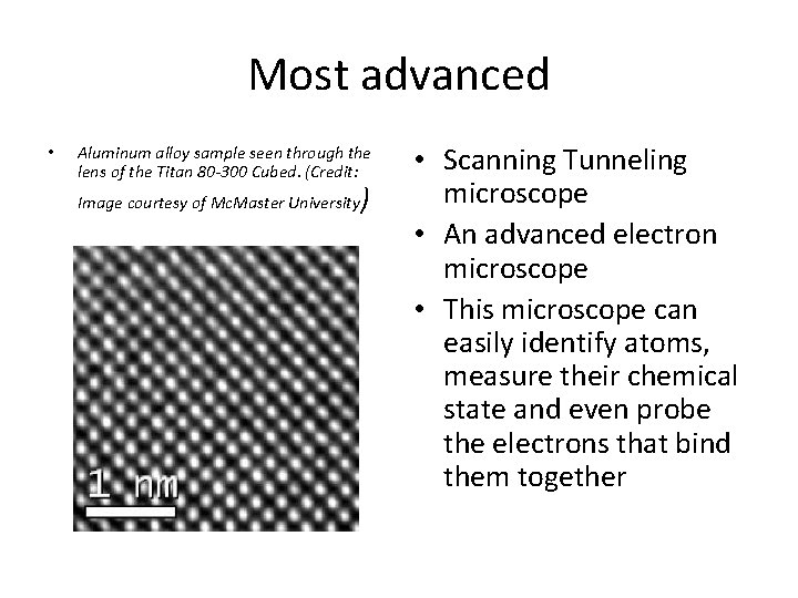 Most advanced • Aluminum alloy sample seen through the lens of the Titan 80