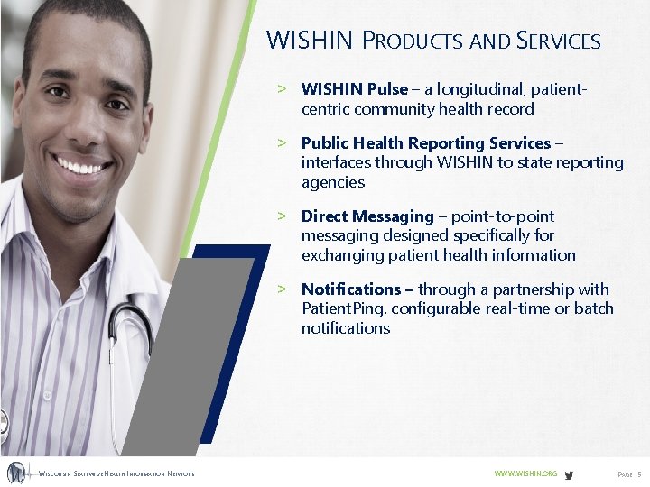 WISHIN PRODUCTS AND SERVICES ˃ WISHIN Pulse – a longitudinal, patientcentric community health record