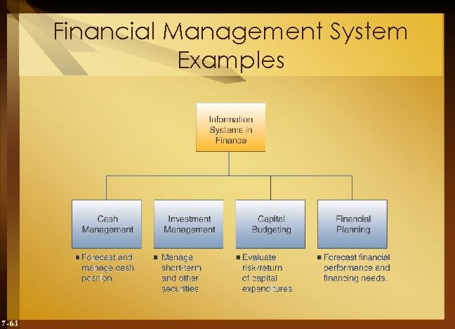 Financial Management System Examples 7 -63 