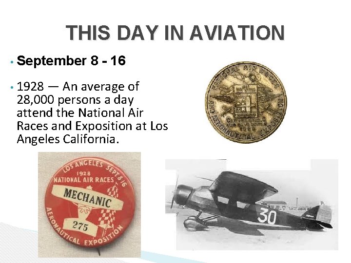 THIS DAY IN AVIATION • September 8 - 16 • 1928 — An average