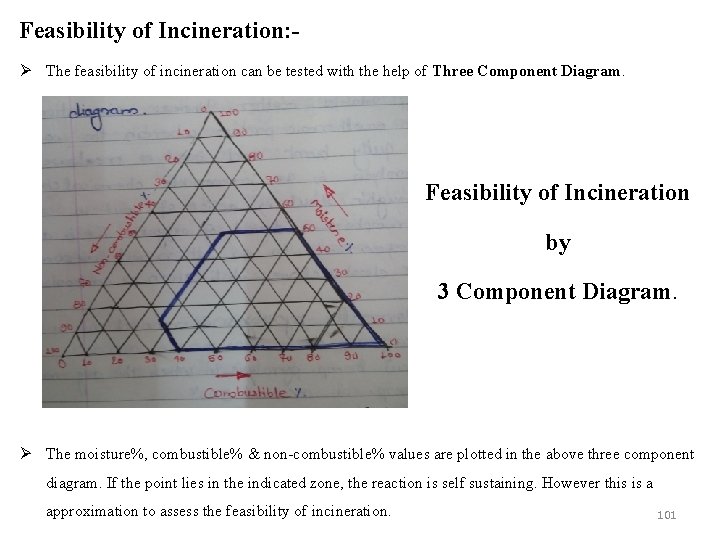 Feasibility of Incineration: Ø The feasibility of incineration can be tested with the help