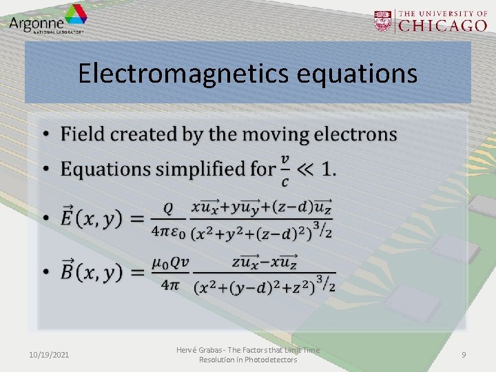 Electromagnetics equations 10/19/2021 Hervé Grabas - The Factors that Limit Time Resolution in Photodetectors