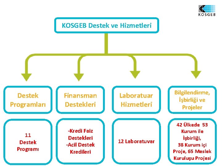 KOSGEB Destek ve Hizmetleri Destek Programları 11 Destek Programı Finansman Destekleri -Kredi Faiz Destekleri