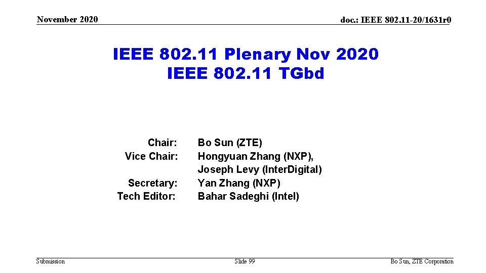 November 2020 doc. : IEEE 802. 11 -20/1631 r 0 IEEE 802. 11 Plenary
