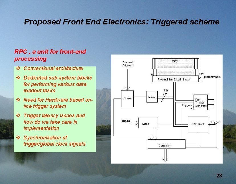 Proposed Front End Electronics: Triggered scheme RPC , a unit for front-end processing v