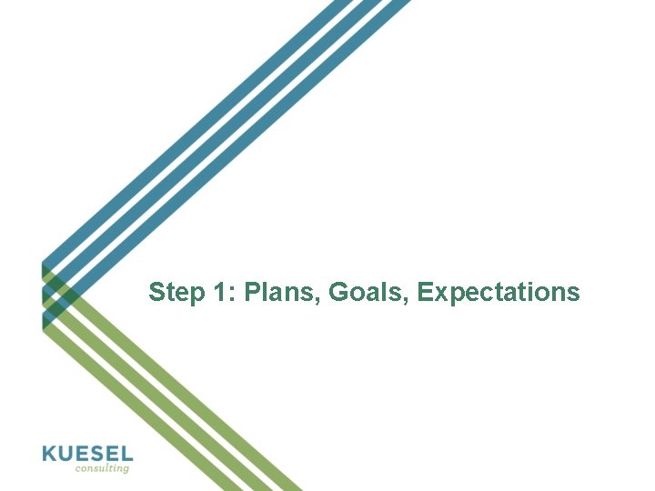 Step 1: Plans, Goals, Expectations 