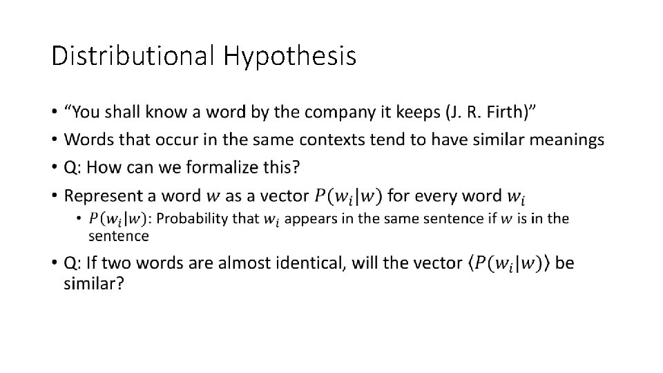 Distributional Hypothesis • 