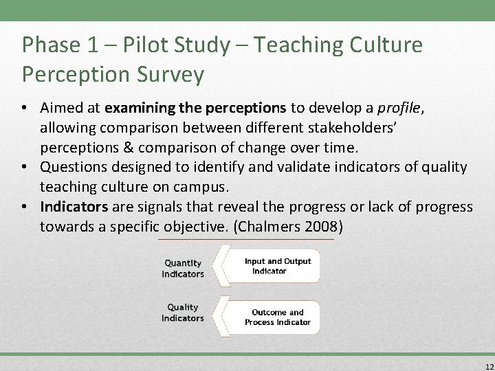Phase 1 – Pilot Study – Teaching Culture Perception Survey • Aimed at examining