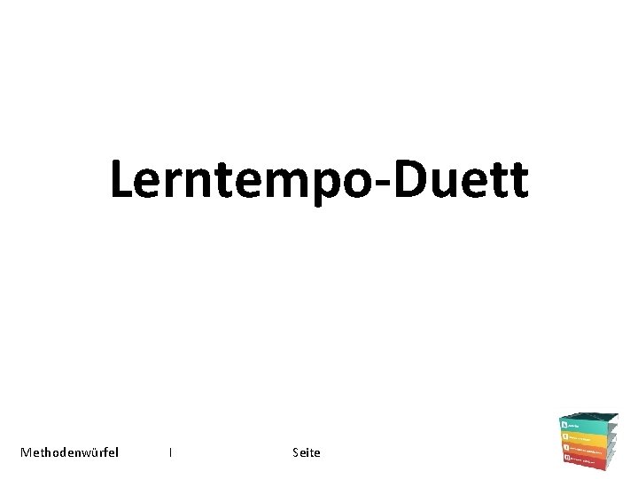 Lerntempo-Duett Methodenwürfel I Seite 