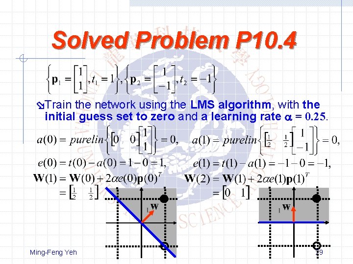 Solved Problem P 10. 4 Train the network using the LMS algorithm, with the