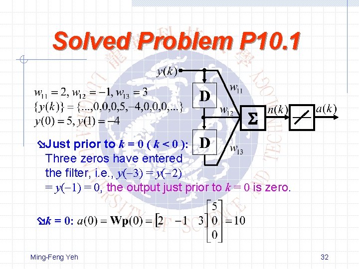 Solved Problem P 10. 1 D Just prior to k = 0 ( k