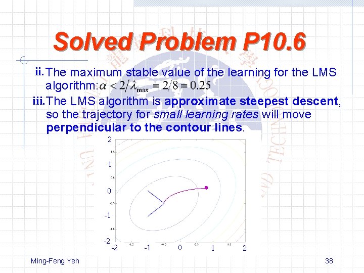 Solved Problem P 10. 6 ii. The maximum stable value of the learning for