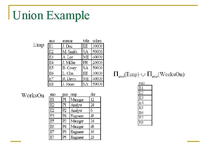 Union Example 