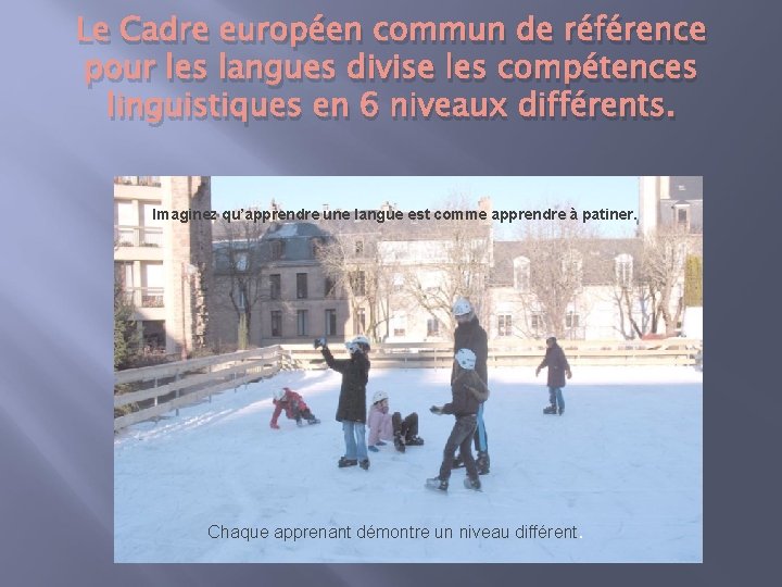 Le Cadre européen commun de référence pour les langues divise les compétences linguistiques en