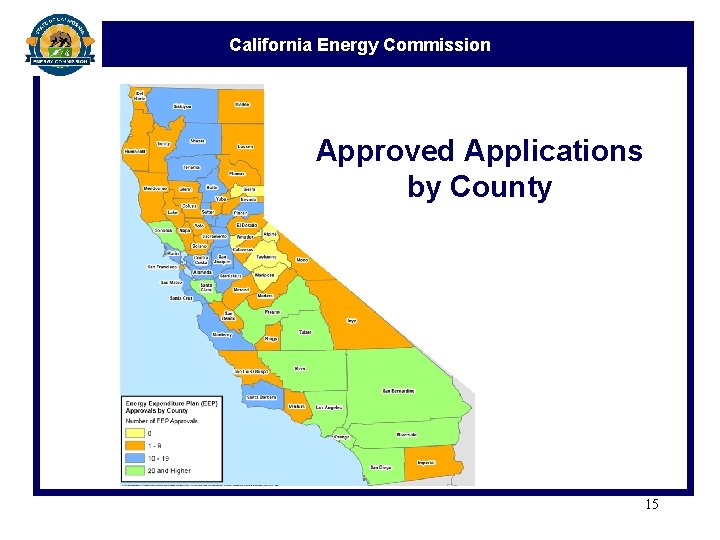 California Energy Commission Approved Applications by County 15 