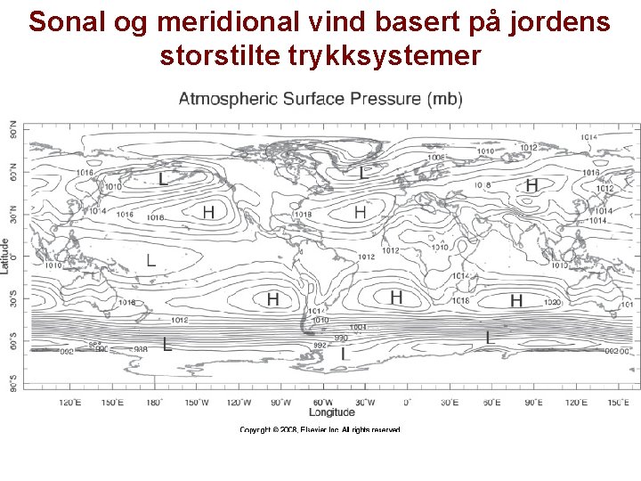 Sonal og meridional vind basert på jordens storstilte trykksystemer 
