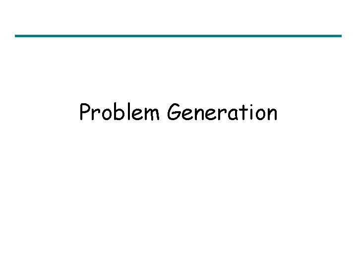 Problem Generation 