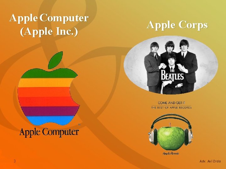 Apple Computer (Apple Inc. ) 3 Apple Corps Adv. Avi Ordo 