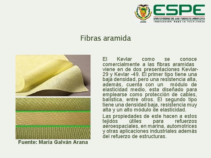Fibras aramida El Kevlar como se conoce comercialmente a las fibras aramidas viene en