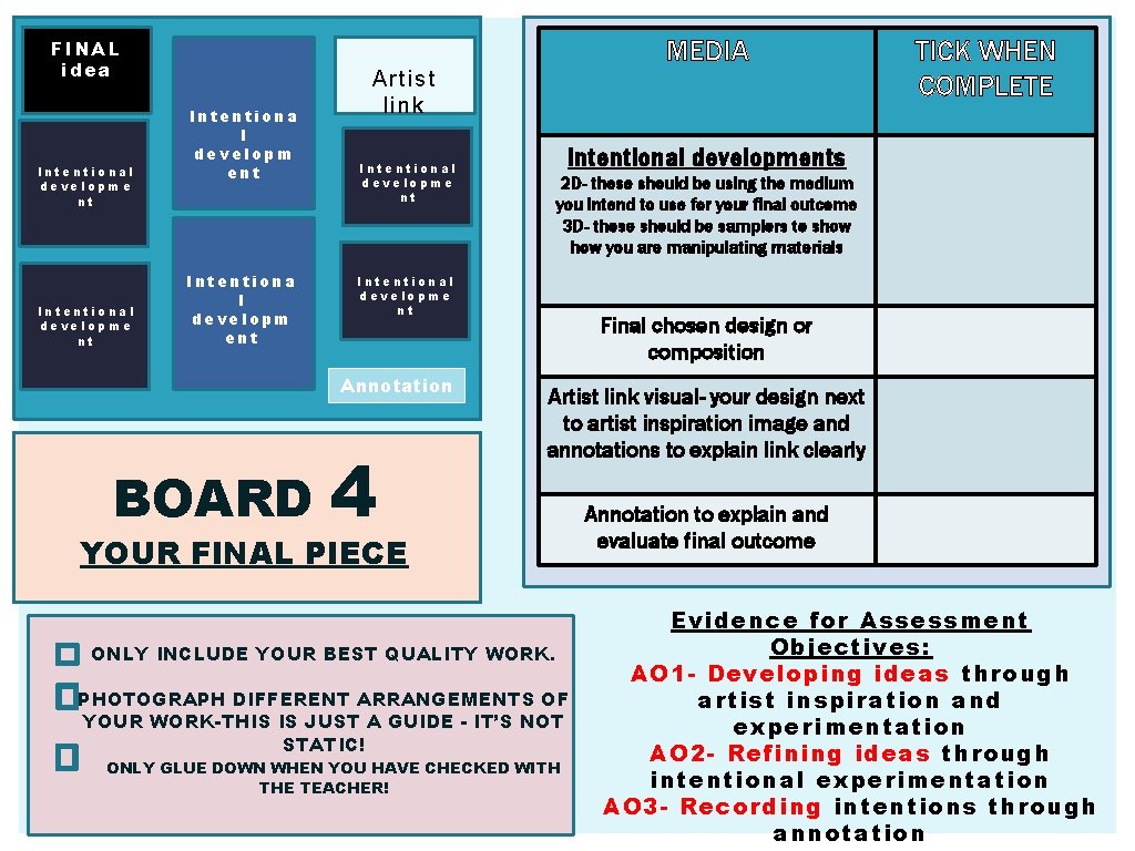 FINAL idea Intentional developme nt Intentiona l developm ent Artist link Intentional developme nt